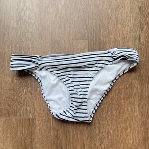 Victorias Secret Black and White Strip Bikini Bottom M‎